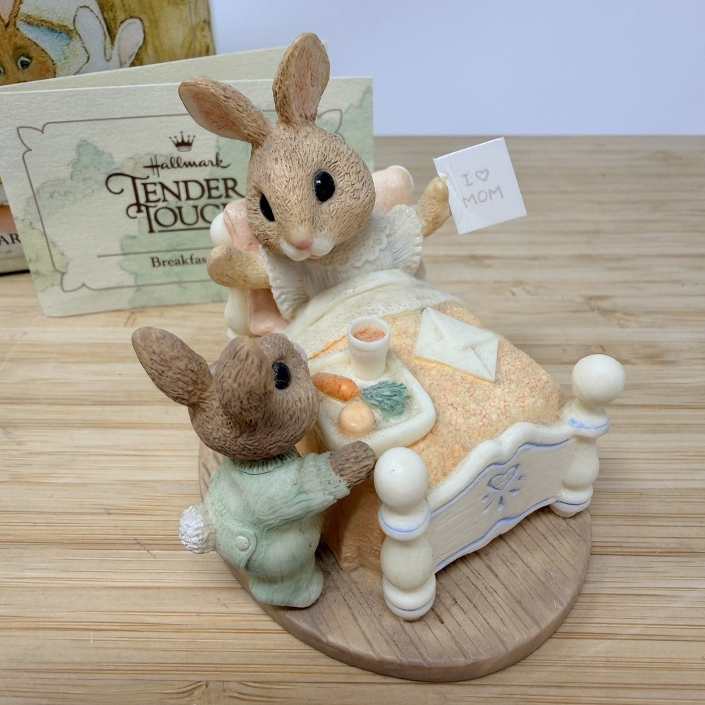 Hallmark Tender Touches Mothers Day Breakfast In Bed Bunny 1991 New In  Box